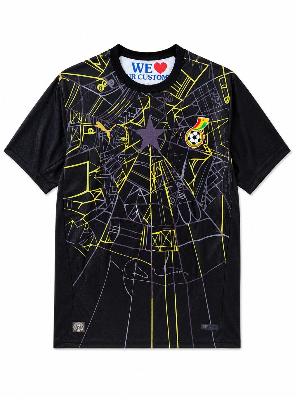 Ghana Inspired Premium Football Jerseys Black